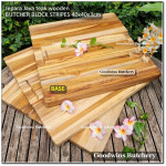 Cutting board butcher block STRIPES SQUARE 40x40x3cm +/-3.3kg talenan kayu jati Jepara